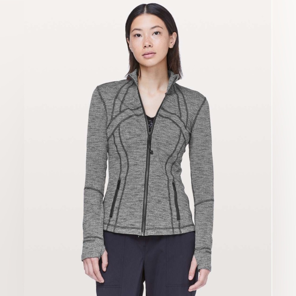 Lululemon Define Jacket Luon Variegated Knit Black Heathered Black